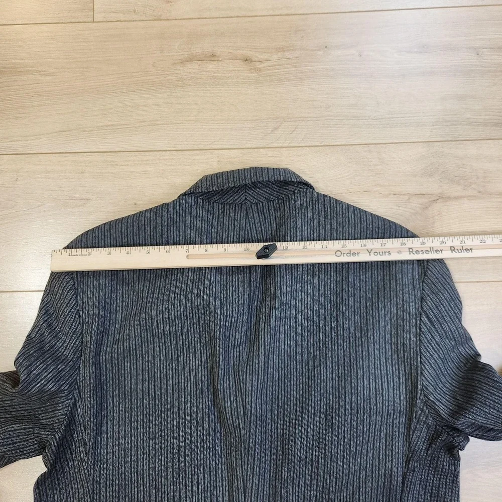 Rugby Ralph Lauren Blazer Mens L Gray Striped Cotton Sport Coat Jacket Casual